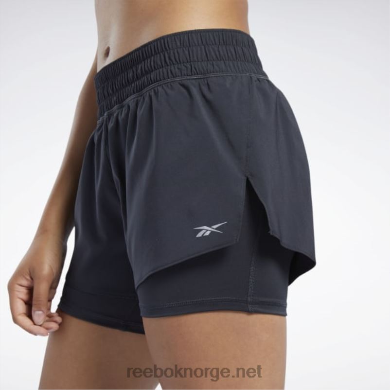 kvinner svart 2X42N400 Reebok kjører to-i-ett shorts - Bilde 4