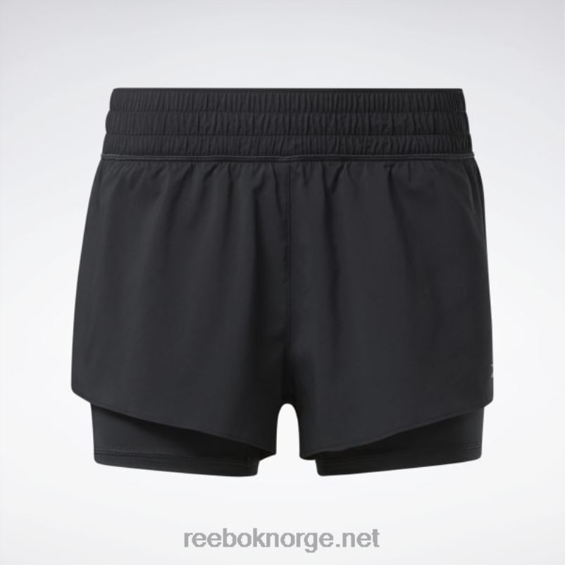 kvinner svart 2X42N400 Reebok kjører to-i-ett shorts - Bilde 6