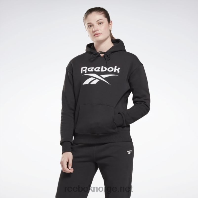kvinner_svart_2x42n408_reebok_identitet_stor_logo_fleece_hettegenser.jpg kvinner svart 2X42N408 Reebok identitet stor logo fleece hettegenser - Bilde 1