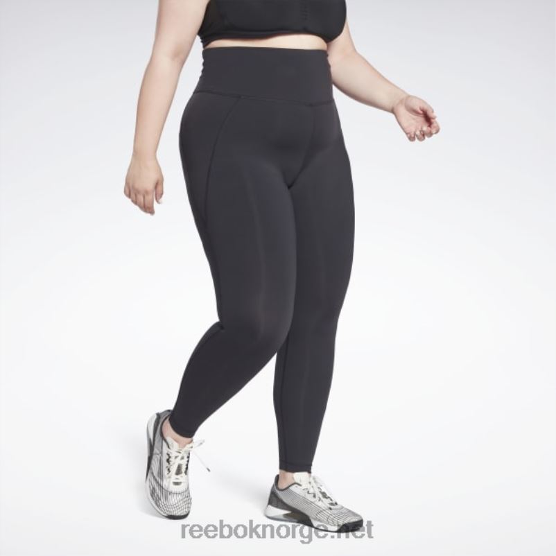 kvinner_svart_2x42n527_reebok_lux_tights_med_hoy_midje_plus_size.jpg kvinner svart 2X42N527 Reebok lux tights med høy midje (plus size) - Bilde 1