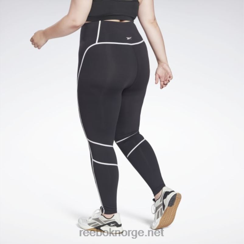 kvinner svart 2X42N636 Reebok lux fargeblokk-tights med høy midje (plus size) - Bilde 3