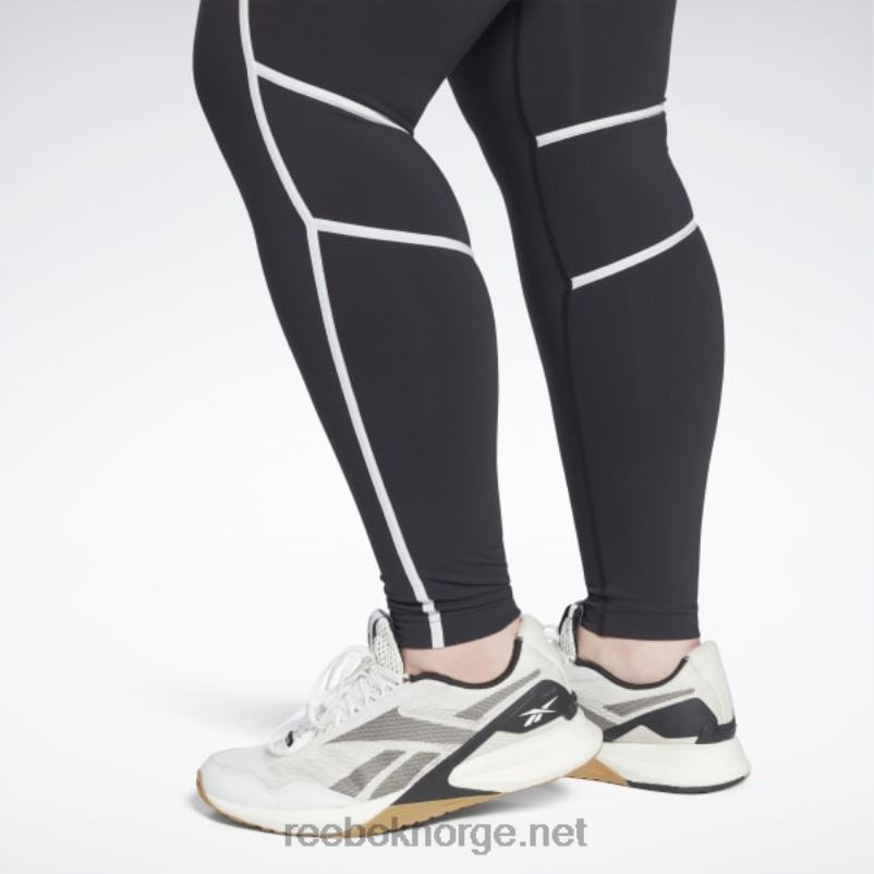kvinner svart 2X42N636 Reebok lux fargeblokk-tights med høy midje (plus size) - Bilde 4