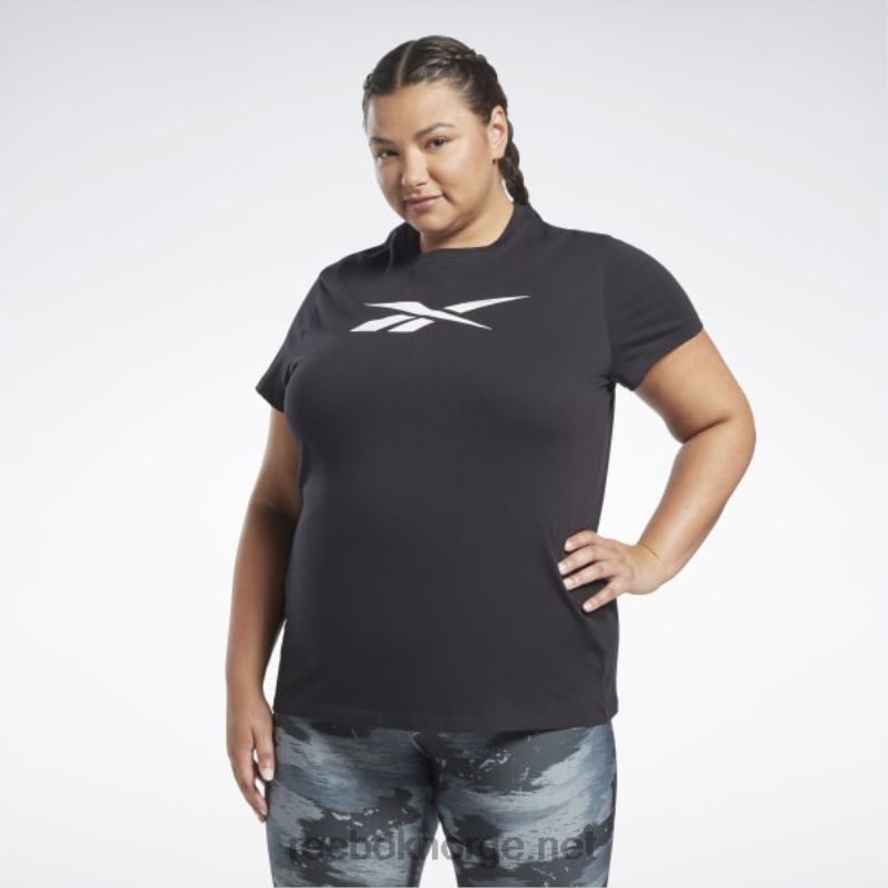 kvinner svart 2X42N654 Reebok treningsnødvendige vektorgrafikk-t-skjorter (plus size) - Bilde 1