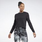 kvinner svart 2X42N660 Reebok activchill+dreamblend langermet t-skjorte