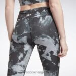 kvinner svart 2X42N755 Reebok myt printede leggings - Bilde 4