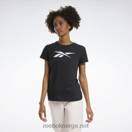 kvinner svart 2X42N761 Reebok treningsnødvendige vektorgrafikk-t-skjorter
