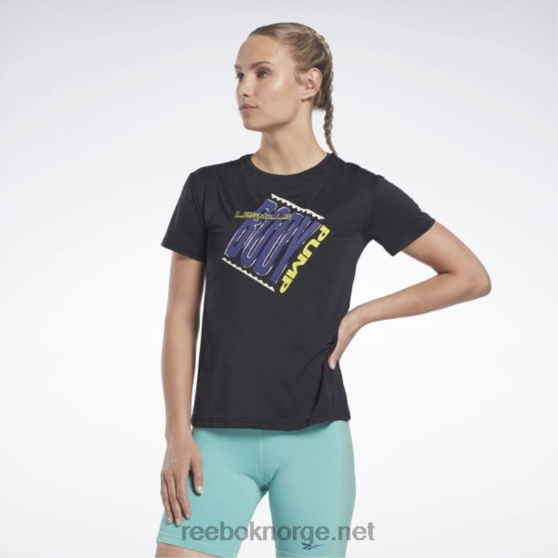 kvinner svart 2X42N766 Reebok les mills bodypump activchill atletisk t-skjorte - Bilde 1
