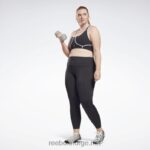 kvinner svart 2X42N769 Reebok lux racer vattert fargeblokkert BH (plus size) - Bilde 2