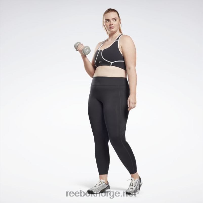 kvinner svart 2X42N769 Reebok lux racer vattert fargeblokkert BH (plus size) - Bilde 2