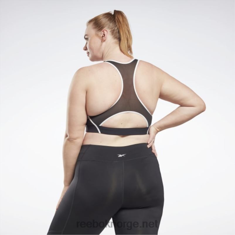 kvinner svart 2X42N769 Reebok lux racer vattert fargeblokkert BH (plus size) - Bilde 3