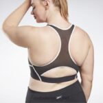 kvinner svart 2X42N769 Reebok lux racer vattert fargeblokkert BH (plus size) - Bilde 5