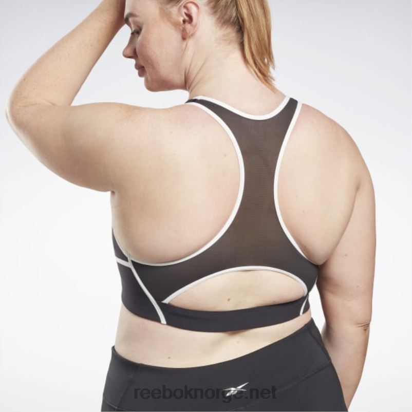 kvinner svart 2X42N769 Reebok lux racer vattert fargeblokkert BH (plus size) - Bilde 5