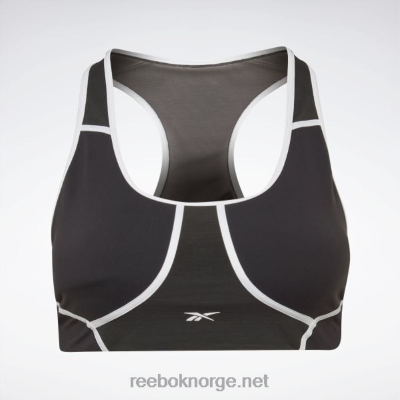 kvinner svart 2X42N769 Reebok lux racer vattert fargeblokkert BH (plus size) - Bilde 6
