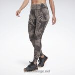 kvinner svart 2X42N795 Reebok lux jacquard leggings