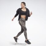 kvinner svart 2X42N795 Reebok lux jacquard leggings - Bilde 3
