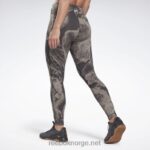 kvinner svart 2X42N795 Reebok lux jacquard leggings - Bilde 4