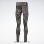 kvinner svart 2X42N795 Reebok lux jacquard leggings - Bilde 8