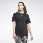 kvinner svart 2X42N843 Reebok utbrent t-skjorte