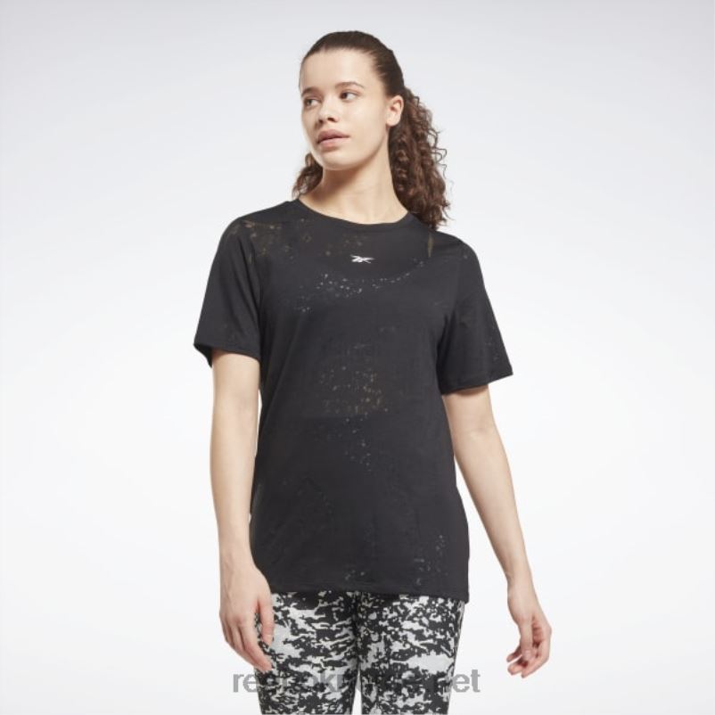 kvinner_svart_2x42n843_reebok_utbrent_t_skjorte.jpg kvinner svart 2X42N843 Reebok utbrent t-skjorte - Bilde 1
