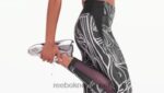 kvinner svart 2X42N852 Reebok lux perform mid-rise naturvokste tights - Bilde 2