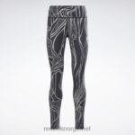 kvinner svart 2X42N852 Reebok lux perform mid-rise naturvokste tights - Bilde 7