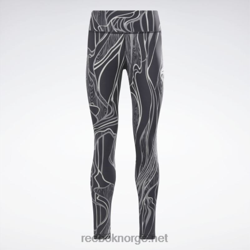 kvinner svart 2X42N852 Reebok lux perform mid-rise naturvokste tights - Bilde 7