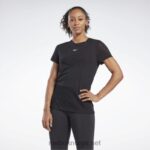 kvinner svart 2X42N855 Reebok utbrent t-skjorte