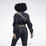 kvinner svart 2X42N937 Reebok cardi b vevd satengjakke - Bilde 3