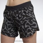 kvinner svart 2X42N948 Reebok løpende shorts med trykk - Bilde 5