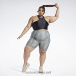 kvinner svart 2X42N950 Reebok cardi b en-skulder crop tank topp (plus size) - Bilde 8