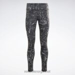 kvinner svart 2X42N962 Reebok treningsklare leggings med tryk - Bilde 6