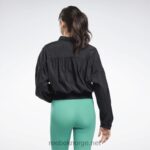 kvinner svart 2X42N993 Reebok studio skinnende motejakke - Bilde 4