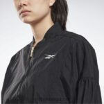 kvinner svart 2X42N993 Reebok studio skinnende motejakke - Bilde 5