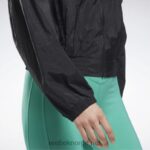 kvinner svart 2X42N993 Reebok studio skinnende motejakke - Bilde 6