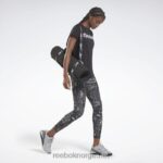 kvinner svart hvit 2X42N877 Reebok grafisk t-skjorte med nødvendig opplæring - Bilde 2