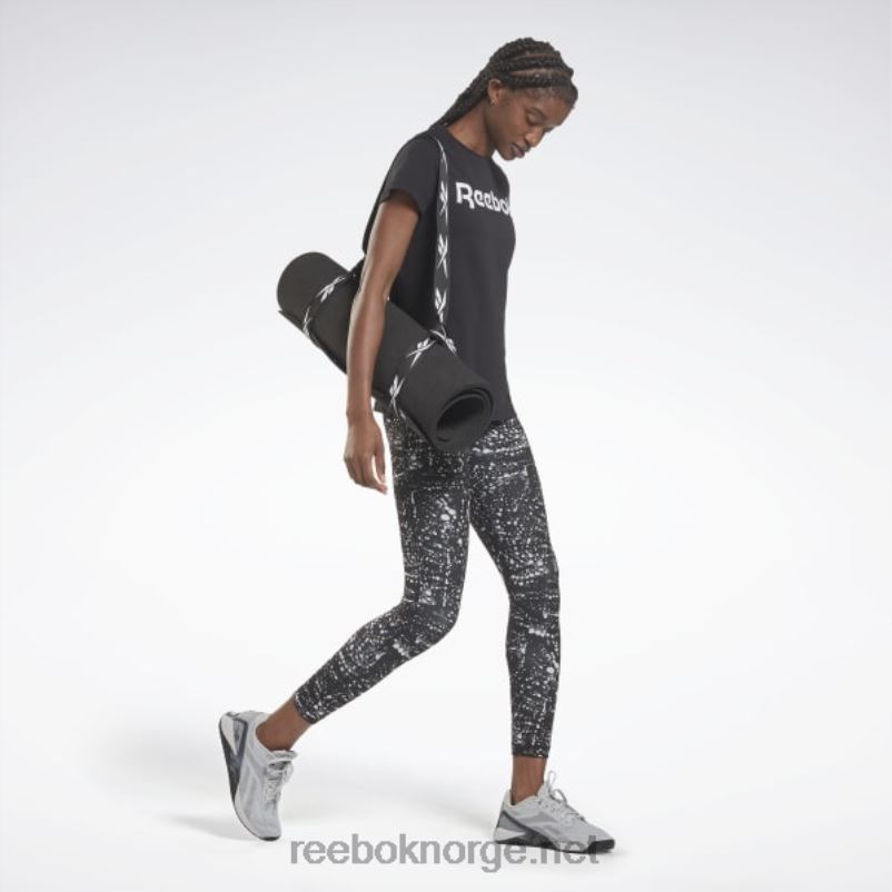 kvinner svart hvit 2X42N877 Reebok grafisk t-skjorte med nødvendig opplæring - Bilde 2