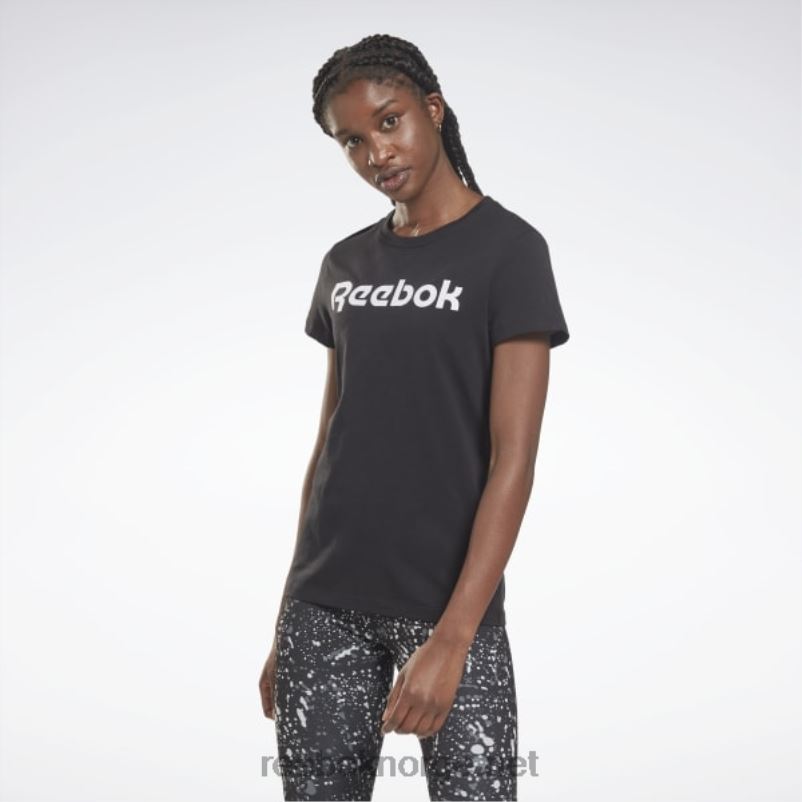 kvinner svart hvit 2X42N877 Reebok grafisk t-skjorte med nødvendig opplæring - Bilde 1