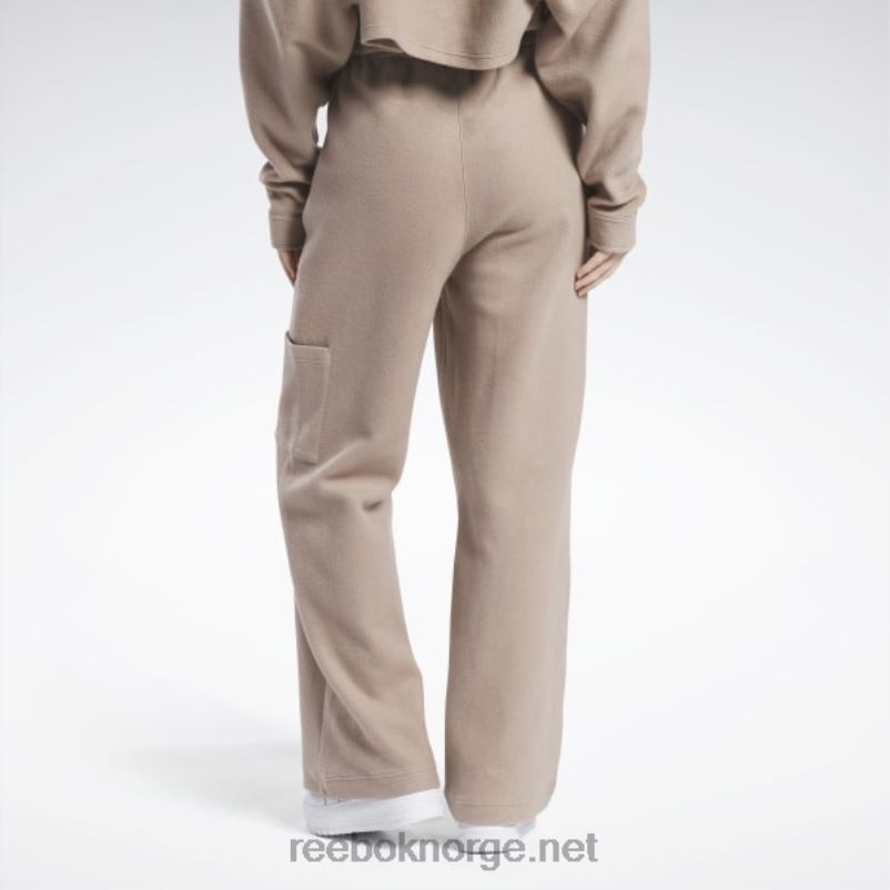 kvinner taupe 2X42N259 Reebok klassiske omvendt fleece bukser med brede ben - Bilde 3