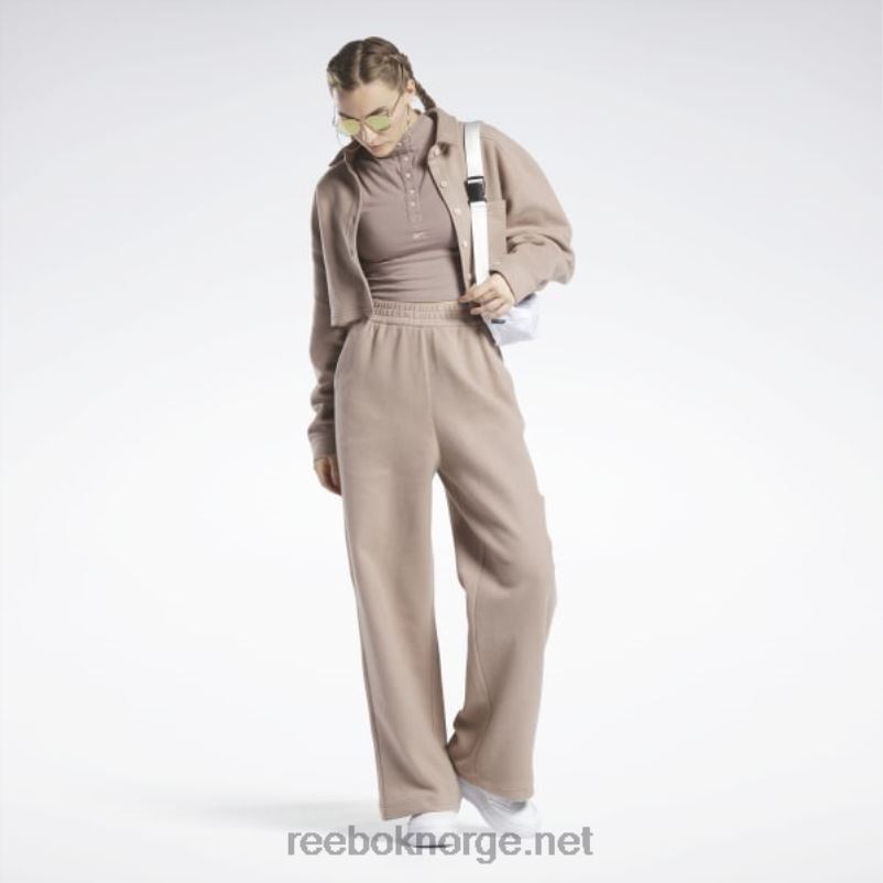 kvinner taupe 2X42N259 Reebok klassiske omvendt fleece bukser med brede ben - Bilde 4
