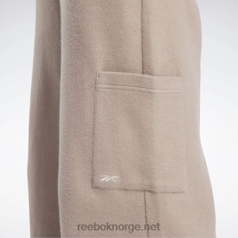 kvinner taupe 2X42N259 Reebok klassiske omvendt fleece bukser med brede ben - Bilde 5