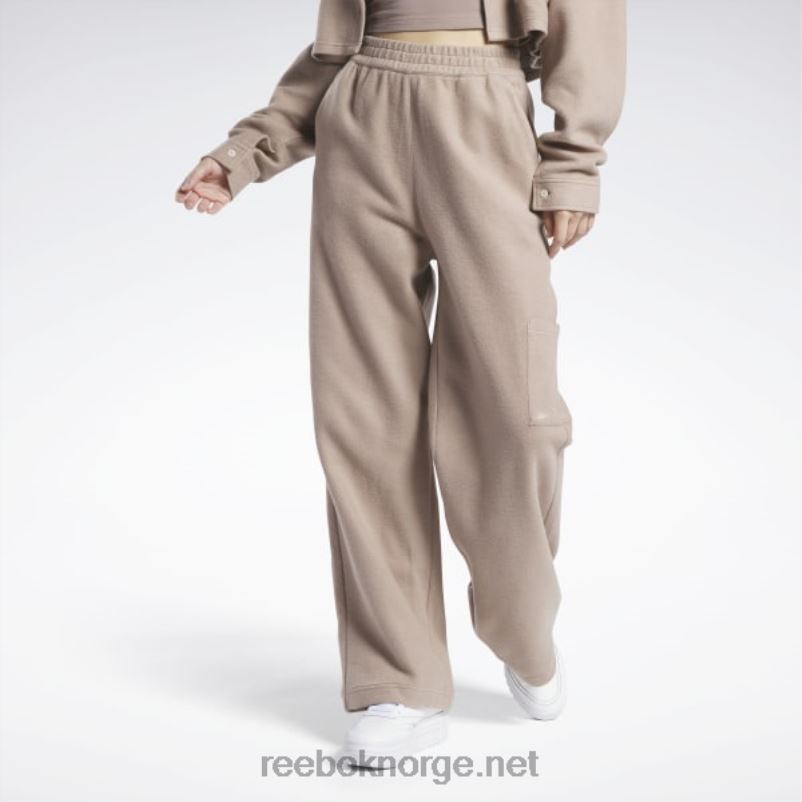 kvinner taupe 2X42N259 Reebok klassiske omvendt fleece bukser med brede ben - Bilde 1