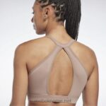 kvinner taupe 2X42N659 Reebok yoga lang linje sports-bh - Bilde 5
