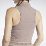 kvinner taupe 2X42N748 Reebok klassiske cropped fitted jersey tank top - Bilde 7