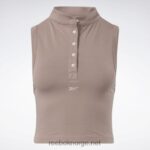 kvinner taupe 2X42N748 Reebok klassiske cropped fitted jersey tank top - Bilde 8