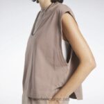kvinner taupe 2X42N803 Reebok klassiske jersey muskel tank topp - Bilde 4