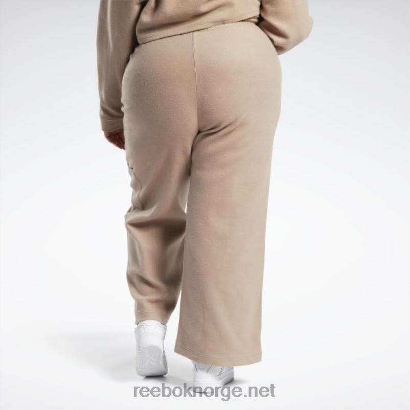 kvinner taupe 2X42N819 Reebok klassiske omvendt fleecebukser med brede ben (plus size) - Bilde 3