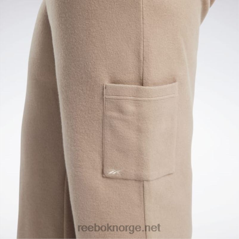 kvinner taupe 2X42N819 Reebok klassiske omvendt fleecebukser med brede ben (plus size) - Bilde 4