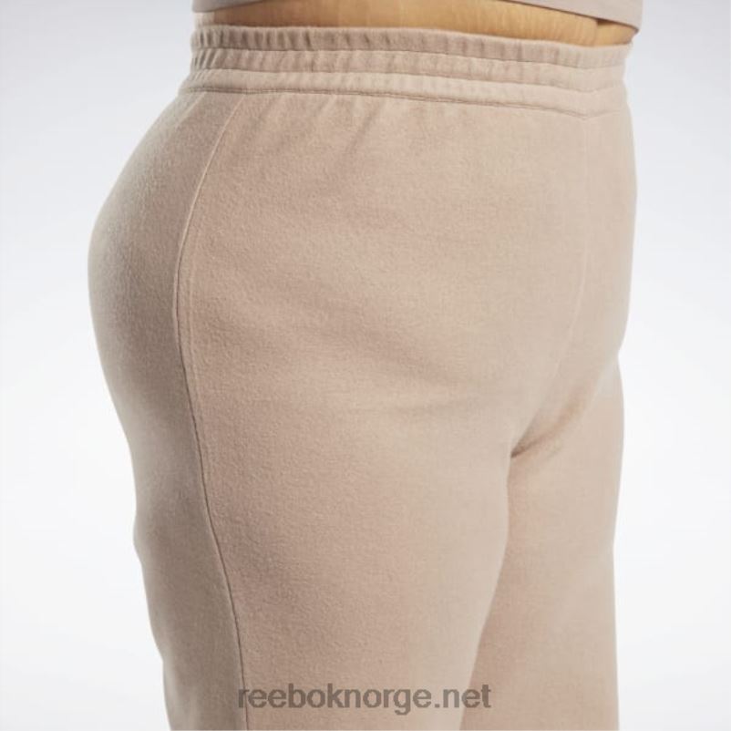kvinner taupe 2X42N819 Reebok klassiske omvendt fleecebukser med brede ben (plus size) - Bilde 6