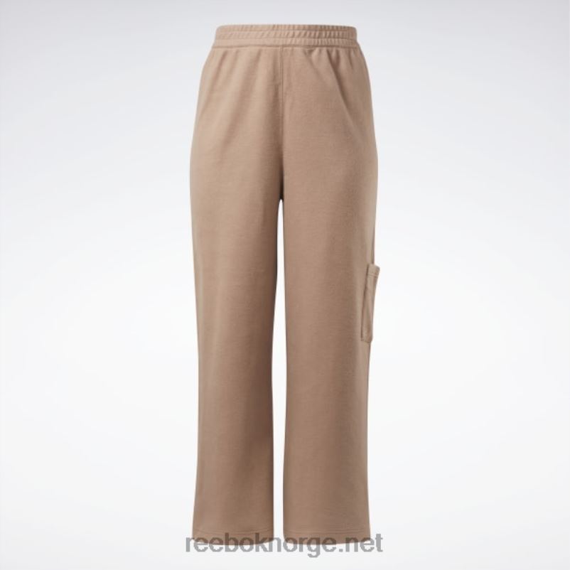 kvinner taupe 2X42N819 Reebok klassiske omvendt fleecebukser med brede ben (plus size) - Bilde 7