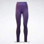 kvinner vektor blå 2X42N557 Reebok forent av fitness myoknit sømløse leggings - Bilde 6